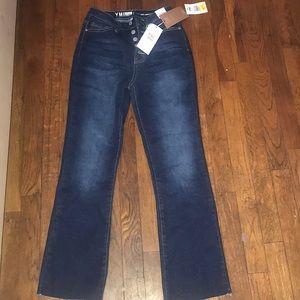 High Rise Ankle Flare Denim Jean